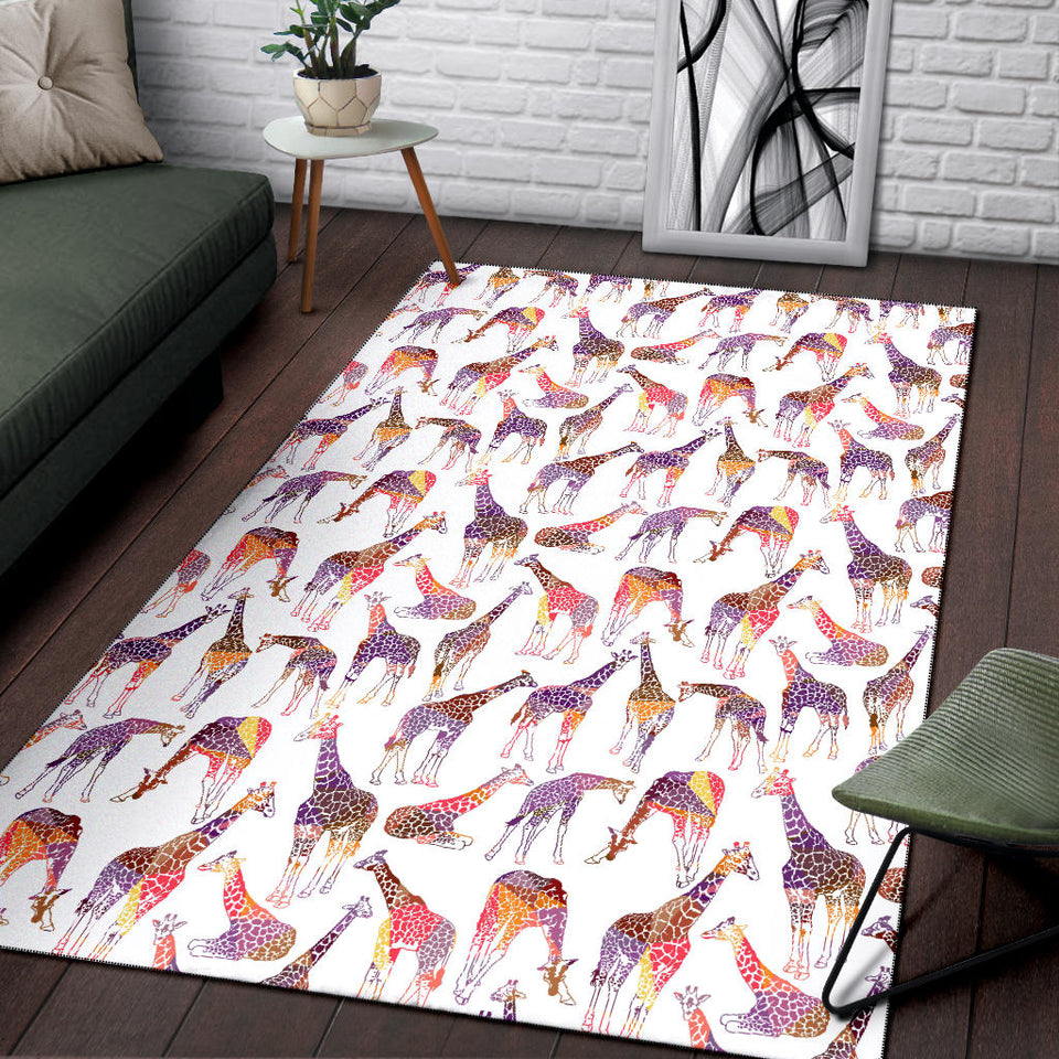 Giraffe Pattern Print Design 02 Area Rug