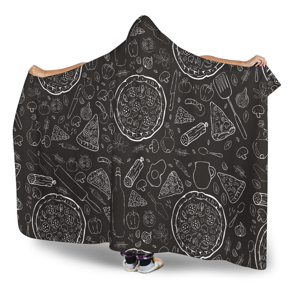 Pizza Pattern  Hooded Blanket