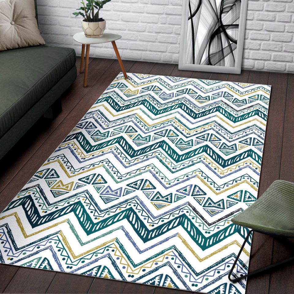 Zigzag  Chevron Paint Design Pattern Area Rug