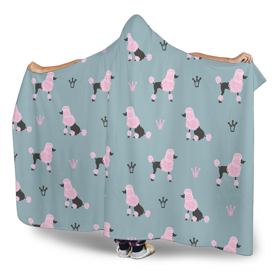 Poodle Dog Pattern Hooded Blanket