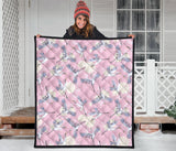Japanese Crane Rose Pattern Premium Quilt