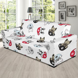 French Bulldog Cup Paw Pattern Sofa Slipcover