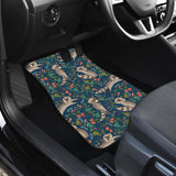 Raccoon Tropical Leaves Pattern Front And Back Car Mats