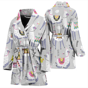 Cute Llama Alpaca Pattern Women'S Bathrobe