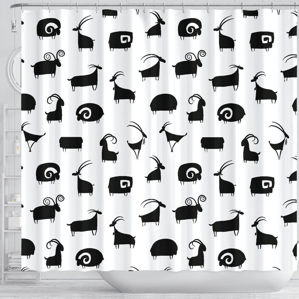 Goat Ram Pattern Shower Curtain Fulfilled In US