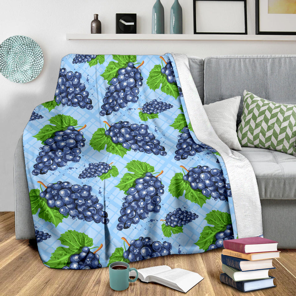 Watercolor Grape Pattern Premium Blanket