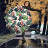 Heliconia Flowers, Palm And Monstera Leaves Umbrella