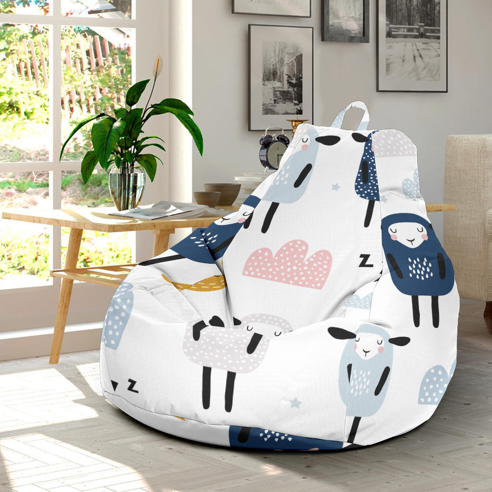 Cute Sleeping Sheep Moon Cloud Pattern Bean Bag Cover