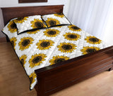 sunflowers design pattern Quilt Bed Set