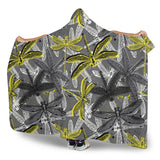 Hand Drawn Dragonfly Pattern Hooded Blanket