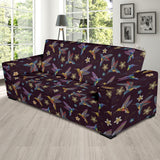 Hummingbird Pattern Print Design 04 Sofa Slipcover
