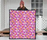 Hibiscus Pattern Print Design 01 Premium Quilt