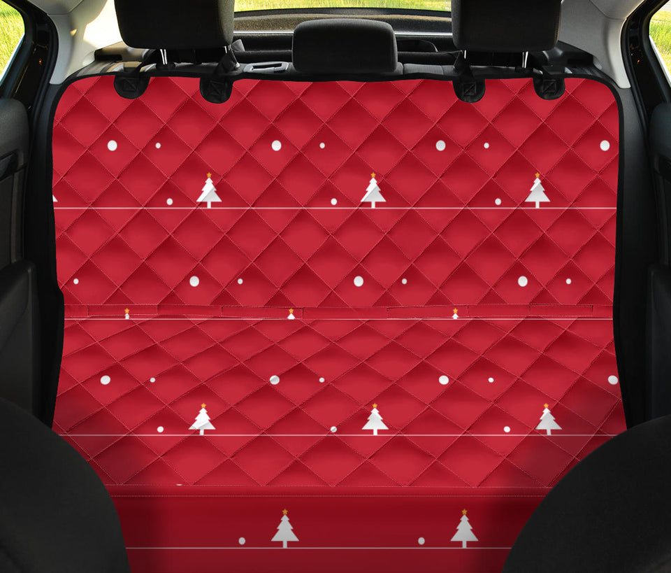 Christmas Tree Star Snow Red Background Dog Car Seat Covers