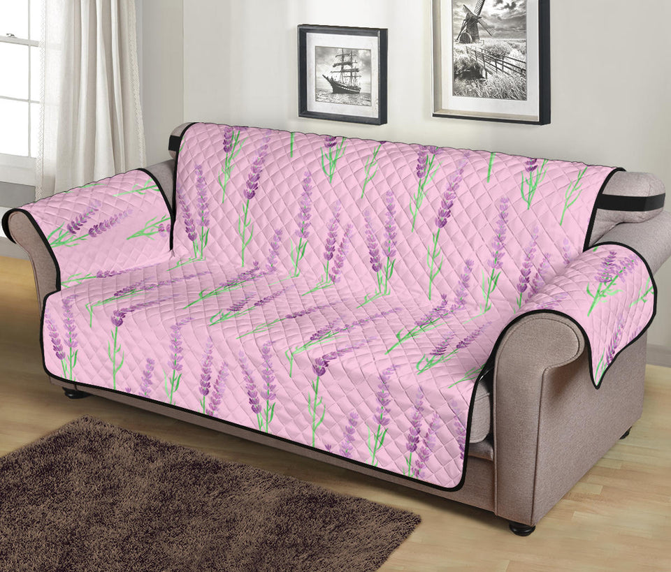 Lavender pattern pink background Sofa Cover Protector