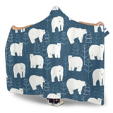 Polar Bear Mother Her Child Pattern Hooded Blanket
