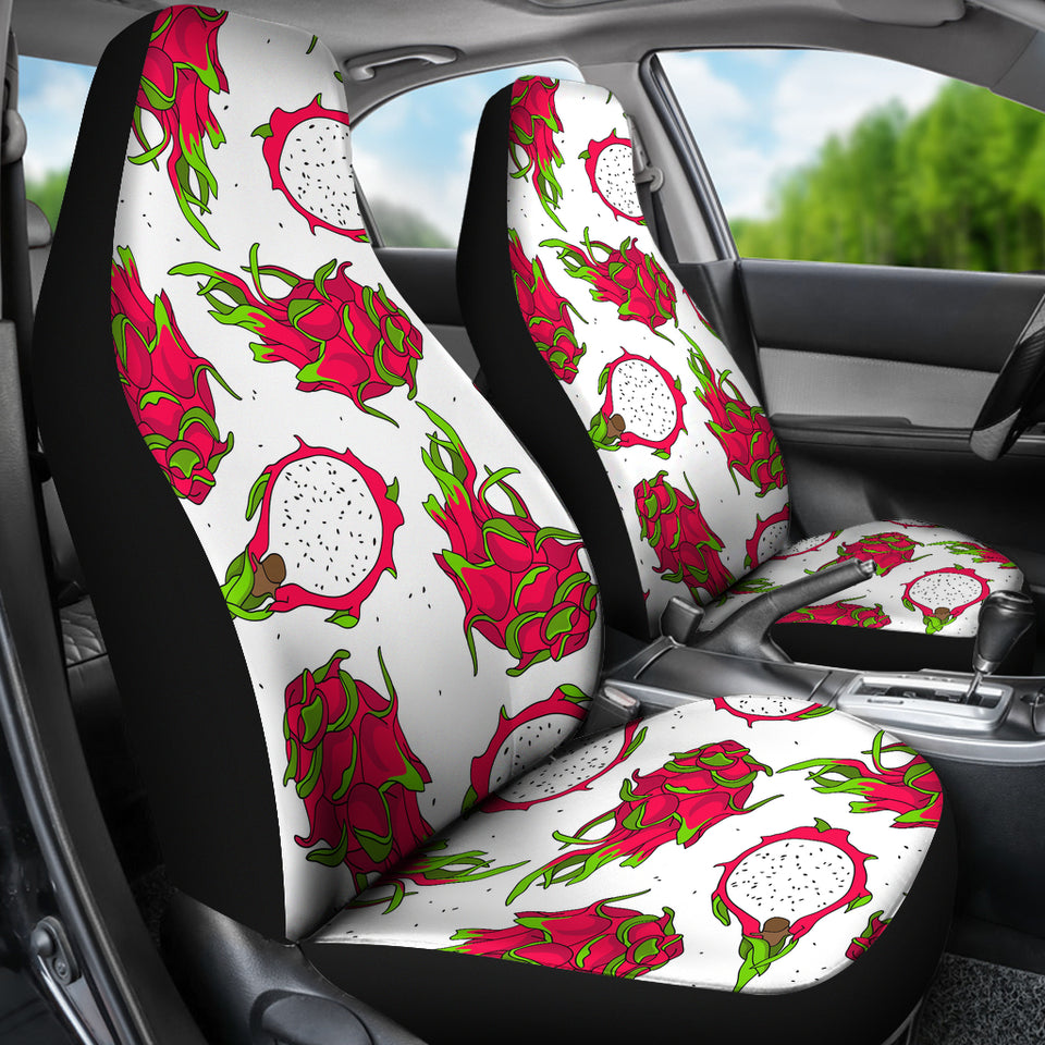 Dragon Fruits White Background Universal Fit Car Seat Covers