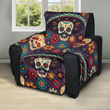 Sugar skulls flower maxican pattern Recliner Cover Protector