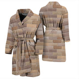 Brick Printed Pattern Print Design 01 Men's Bathrobe