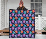 Pineapples Pattern Zigzag Background Premium Quilt