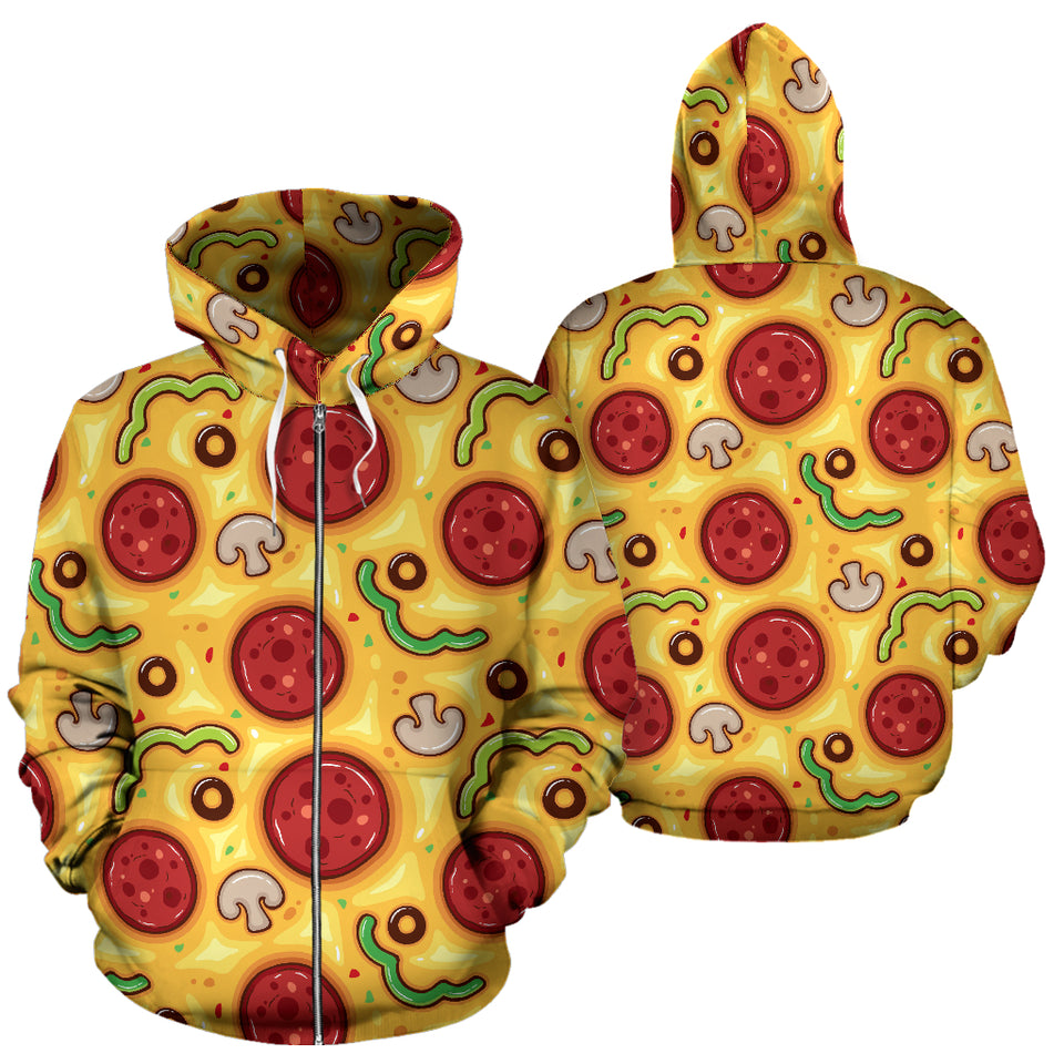 Pizza Texture Pattern Zip Up Hoodie