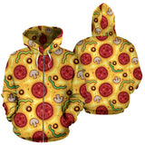 Pizza Texture Pattern Zip Up Hoodie