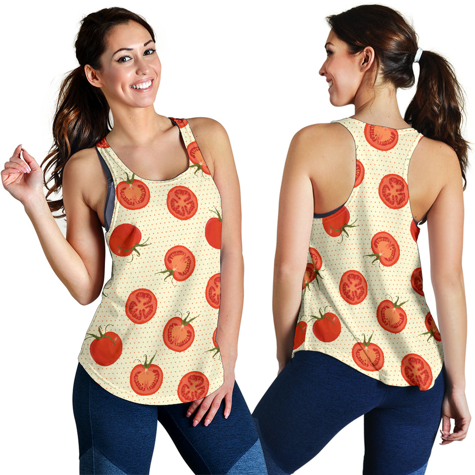 Tomato dot background Women Racerback Tank Top