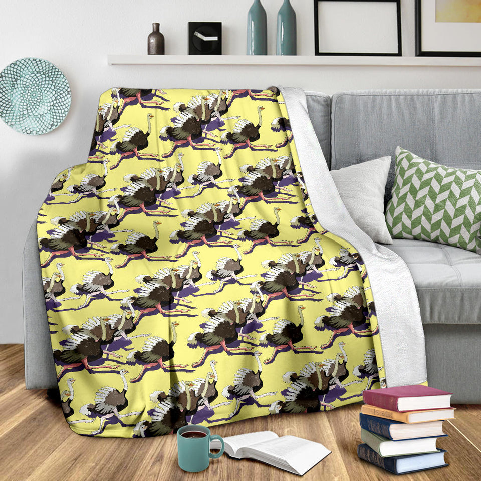 Ostrich Pattern Print Design 04 Premium Blanket