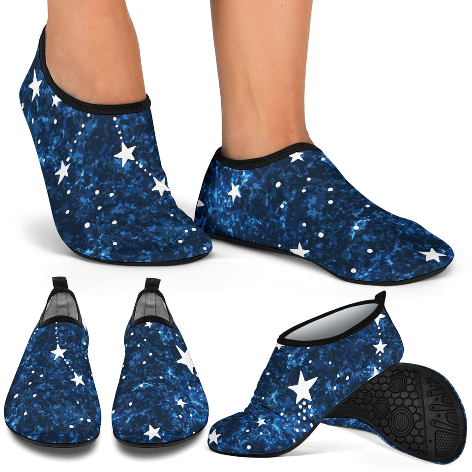 Night Sky Star Pattern Aqua Shoes