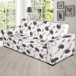 Ostrich Pattern Print Design 02 Sofa Slipcover