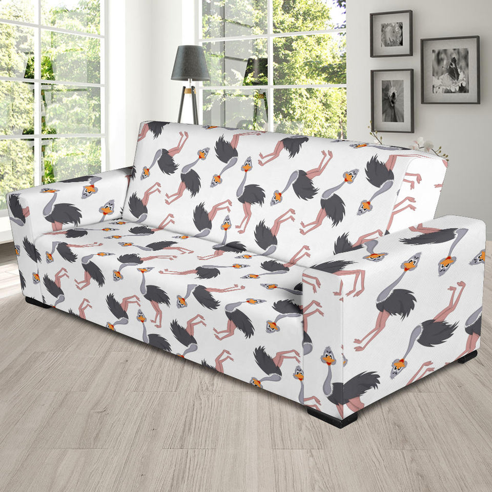 Ostrich Pattern Print Design 02 Sofa Slipcover