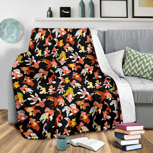 Goldfish Pattern Print Design 03 Premium Blanket