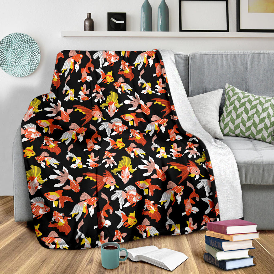 Goldfish Pattern Print Design 03 Premium Blanket