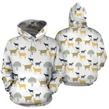 Silhouettes Of Goat And Tree Pattern Men Women Pullover Hoodie
