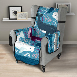 Whale design pattern Chair Cover Protector