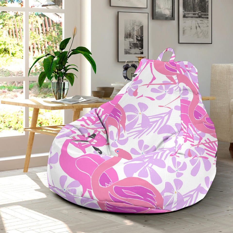 Pink Flamingo Flower Pattern Bean Bag Cover