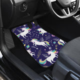 Hand Drawn Cute Unicorn Star Planet Front And Back Car Mats