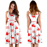 Canada Pattern Print Design 04 Sleeveless Midi Dress