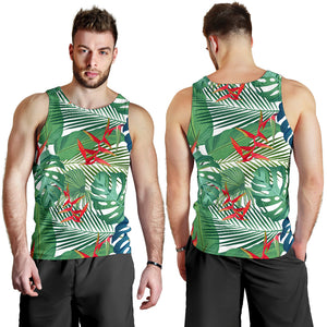 heliconia palm and monstera  leaves pattern Men Tank Top