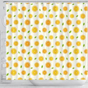 Oranges Leaves Pattern Shower Curtain Fulfilled In US