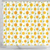 Oranges Leaves Pattern Shower Curtain Fulfilled In US