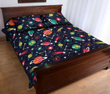 colorful space pattern planet star Quilt Bed Set