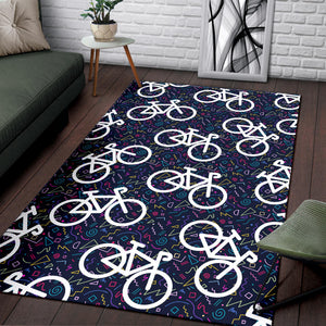 Bicycle Pattern Print Design 03 Area Rug