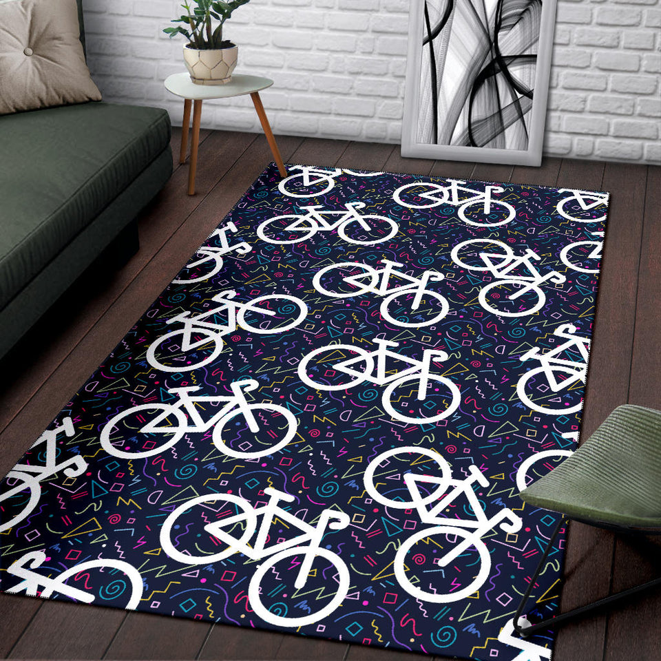 Bicycle Pattern Print Design 03 Area Rug