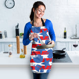 American Football Ball Star Stripes Pattern Adjustable Apron
