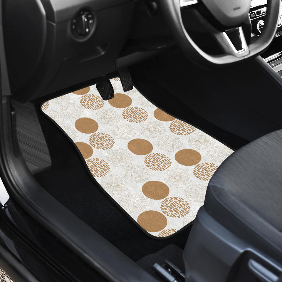 Gold Texture Mushroom Pattern Front Car Mats