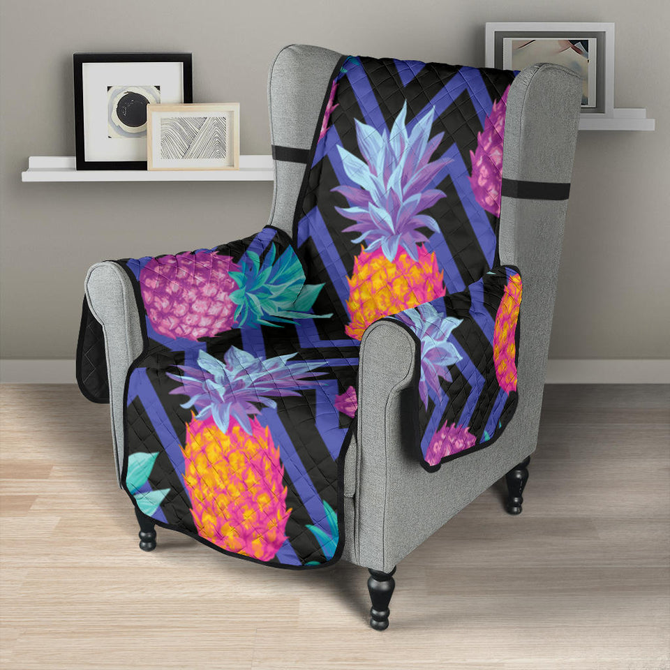 Pineapples pattern zigzag background Chair Cover Protector