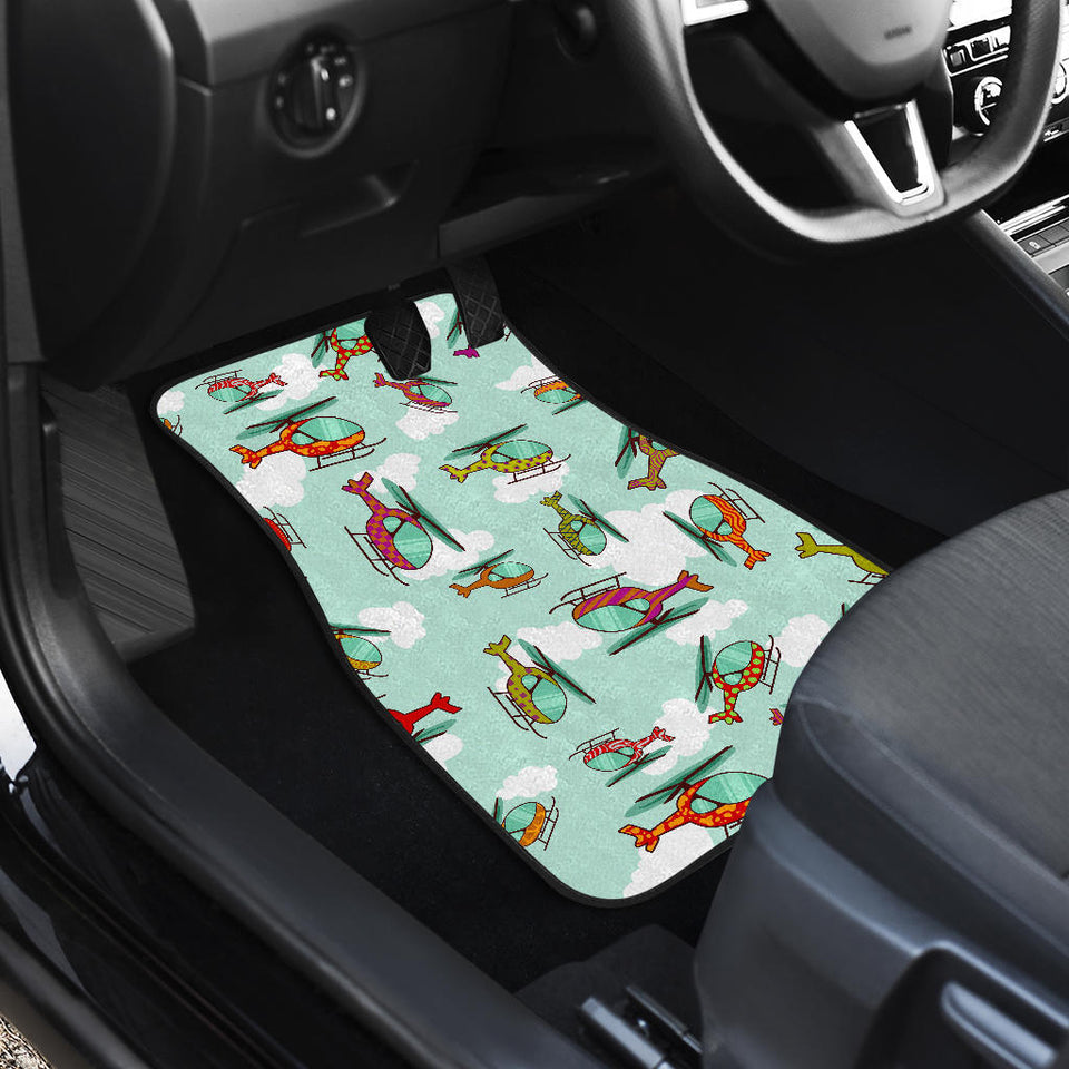Helicopter Design Pattern Front And Back Car Mats