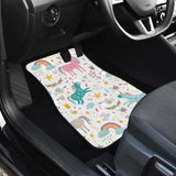Colorful Unicorn Pattern Front And Back Car Mats