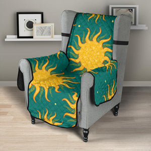 Sun green background Chair Cover Protector