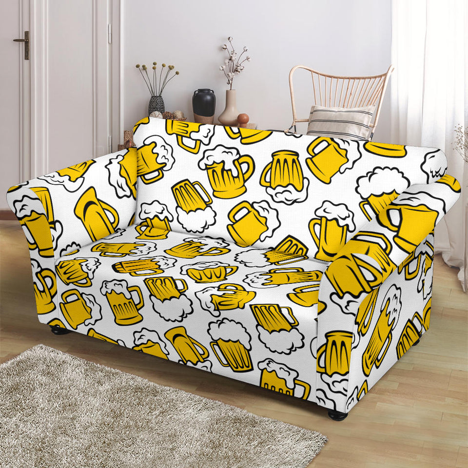 Beer Design Pattern Loveseat Couch Slipcover